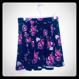 H&M Black Mini Skirt with Rose Detail